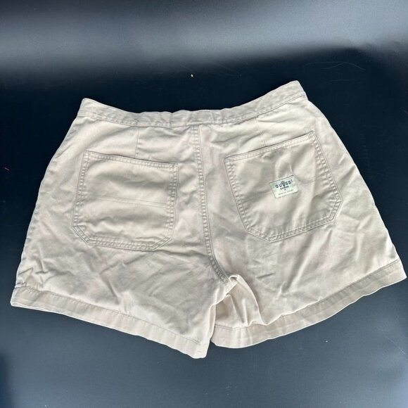 VTG Guess Tan Shorts Women's 30'' Waist Y2K Beige Chino Shorts 100 Cotton USA - Picture 7 of 8